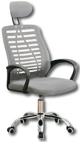 Poltrona Ufficio Mouse - Ergonomica, Schienale Traspirante, Grigio