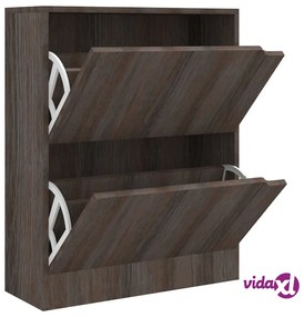 vidaXL Scarpiera 2 Ante Grigio Rovere Sonoma 59x24x74cm Multistrato