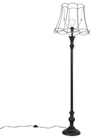Lampada da terra nera con paralume a gabbia Granny 45 cm - CLASSICO