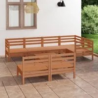 Set Salotto da Giardino 8 pz in Legno Massello di Pino Miele 3082755