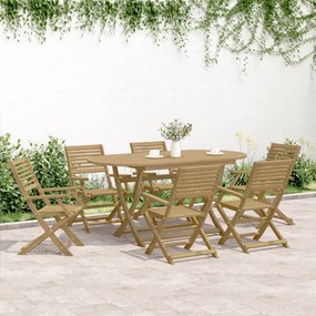 Set da pranzo da giardino 7 pz in legno massello di acacia