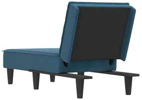 Chaise longue in velluto blu