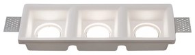 Portafaretto 3xGU10 o MR16 in Gesso Pitturabile Rettangolare 280x100mm Materiale Gesso