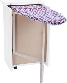 Mobile asse stiro a scomparsa in legno Bianco 55x85h cm con 1 anta e 2 cassetti