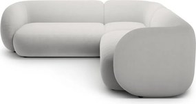 Divano angolare grigio chiaro con rivestimento in velluto Kate – Micadoni