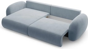 Divano angolare blu polveroso allungabile/con contenitore con rivestimento in velluto Tonale – Cosmopolitan Design