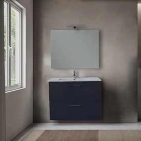Mobile bagno Vitra Mia 80 cm Antracite con specchio e lampada Led