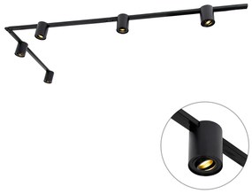 Sistema a binario moderno monofase con 5 faretti neri - Rondoo Up