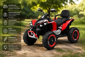 Quad Elettrico per Bambini ATV Safari Gold 24V fino a 60 kg con Telecomando Rosso...