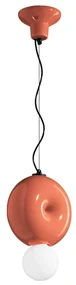 Sospensione Vintage Decò Bumbum 1 Elemento Ceramica Arancio Pokè 1 Luce E27