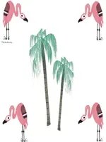 KEK Amsterdam Carta da parati Flamingo - White
