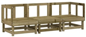 Set Salotto da Giardino 3 pz in Legno Impregnato di Pino