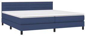 Letto a molle materasso e led blu 200x200cm in tessuto