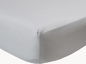 Lenzuolo con angoli boxspring in percalle di cotone Pearl Grey