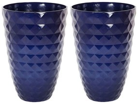 Set di 2 vasi argilla blu marino ⌀ 42 cm FERIZA Beliani