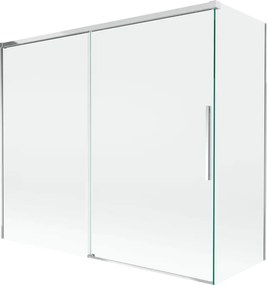 Mexen Rox paravento per vasca da bagno a 2 ante scorrevoli 180 + 80 x 150 cm, trasparente, cromo - 8C9-180-080-01-00