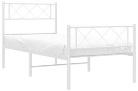 Giroletto con testiera e pediera metallo bianco 107x203 cm