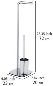 Porta carta igienica con spazzola in acciaio inox Iria - Wenko