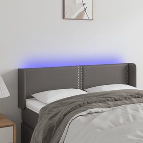 Testiera A Led Grigio 147x16x78/88 Cm İn Similpelle /