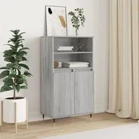 Credenza Grigio Sonoma 60x36x110 cm in Legno Multistrato 831482