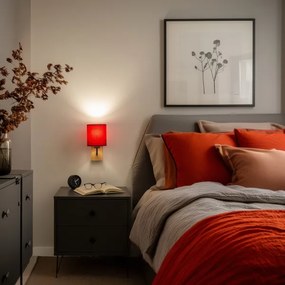 Brilagi - Applique NUBILA WOOD 1xE27/25W/230V quercia/Pompeiana rosso