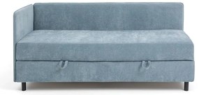 Letto singolo imbottito blu con contenitore con materasso incluso 120x200 cm Avela – Bonami Selection