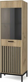 Vetrina Lamino W-1 in rovere artigianale/nero