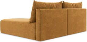 Divano angolare arancione allungabile/con contenitore (con penisola a destra) Kalena – Makamii