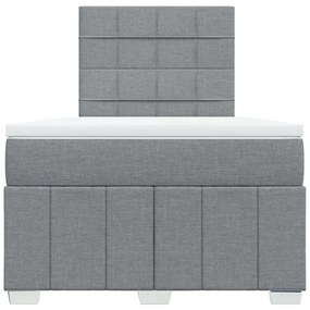 Giroletto a molle con materasso grigio chiaro 120x190cm tessuto