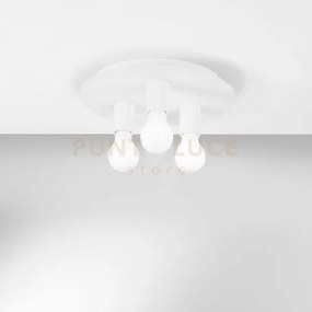 Plafoniera strike bianca 3 luci attacco e27 30x30x86cm in metallo
