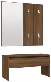 Set di Mobili da Corridoio Rovere Marrone in Legno Multistrato