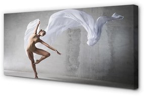 Quadro su tela Donna danza materiale bianco 100x50 cm