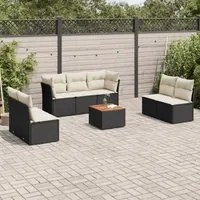 Set Divani da Giardino con Cuscini 8 pz Nero in Polyrattan 3255895