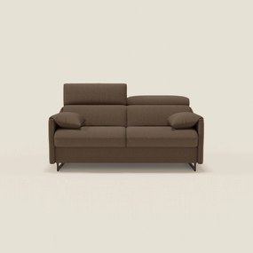 Violetta divano letto materasso H18 cm - poggiatesta reclinabili e braccioli mobili in tessuto impermeabile T13 marrone