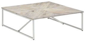 Tavolino Da Salotto 110x110x36 Cm İn Legno Massello Di Mango /