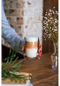 Set di 2 bicchieri da latte a doppia parete, 350 ml Geo - Vialli Design