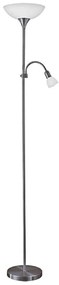 Eglo 93917 - Lampada da terra UP 2 1xE27/60W/230V + 1xE14/25W/230V cromo nero