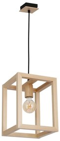Lampadario a sospensione con filo LEGNO 1xE27/60W/230V