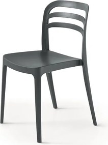 Sedia da giardino in polipropilene impilabile - DJANGO ANTRACITE 2 pezzi