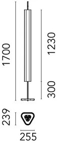 Lampada led a terra a basso abbagliamento 2700K con touch dimming in alluminio off white Emi Floor 05 4385 OW Flos