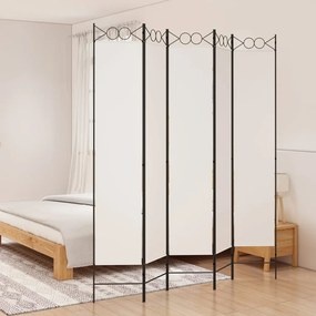 Divisorio A 5 Pannelli Bianco 200x220 Cm Tessuto /
