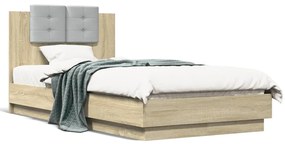 Giroletto Con Testiera Rovere Sonoma 90x190cm Legno Multistrato /
