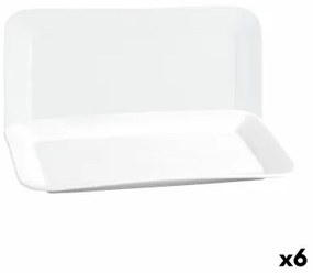 Teglia da Cucina Quid Basic Rettangolare Ceramica Bianco (35,8 x 21 cm) (6 Unità)