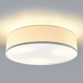 Lindby plafoniera Sebatin, Ø 50 cm, beige, tessuto, E27
