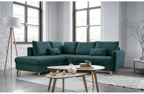 Divano letto angolare turchese L, angolo sinistro Scandic Lagom - Miuform