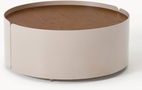 Tavolino rotondo in legno con cassetti Loran