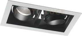Incasso led apollo nero 2x10w 2000lm 4000k orientabile 21,3x12x7,7cm