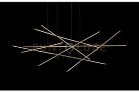 Tubular lampada a sospensione tubolare 23lt oro opaco, led 92w, 73...
