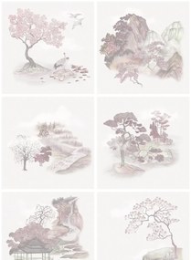 Cole & Son Carta da parati Tile Toile - Pink