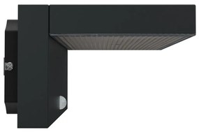 Applique LED Solare Minimal Nera con Sensore di Movimento Colore Bianco Naturale 4.000K